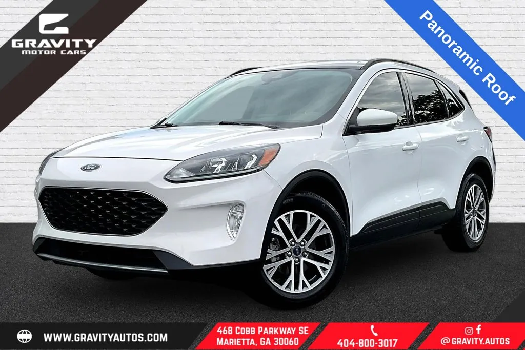 White 2021 Ford Escape Hybrid SEL for sale in Marietta, GA
