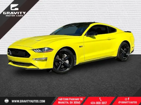 Yellow 2021 Ford Mustang GT Premium for sale in Marietta, GA