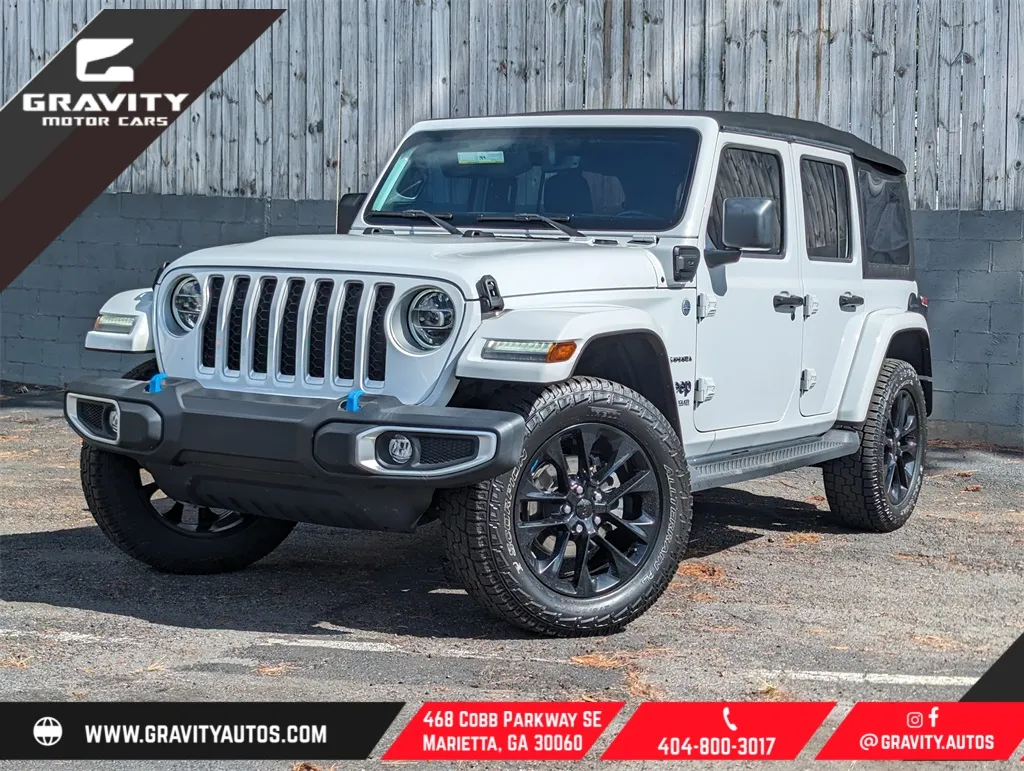 White 2022 Jeep Wrangler Unlimited Sahara 4xe for sale in Marietta, GA