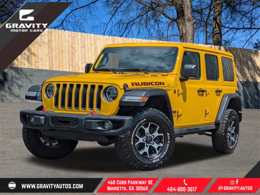 Yellow 2019 Jeep Wrangler Unlimited Rubicon for sale in Marietta, GA