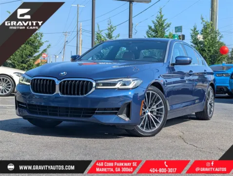 Blue 2021 BMW 5 Series 530i for sale in Marietta, GA