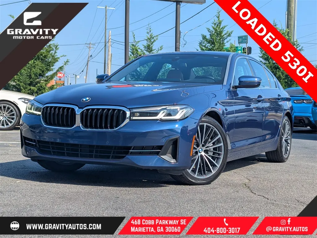 Blue 2021 BMW 5 Series 530i for sale in Marietta, GA