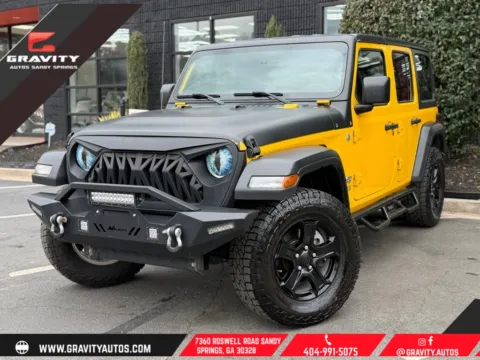 Yellow 2020 Jeep Wrangler Unlimited Sport S for sale in Sandy Springs, GA