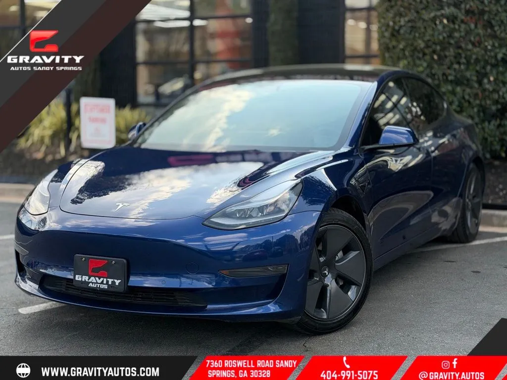 Blue 2021 Tesla Model 3 Standard Range Plus for sale in Sandy Springs, GA