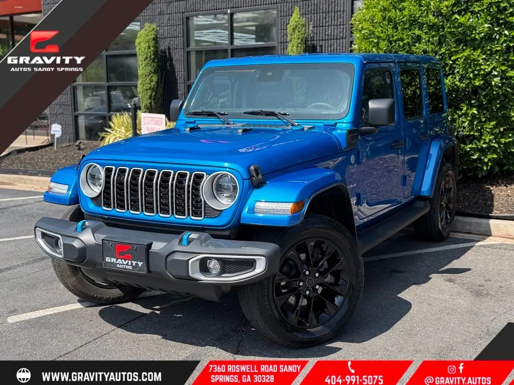 Blue 2024 Jeep Wrangler Sahara 4xe for sale in Sandy Springs, GA
