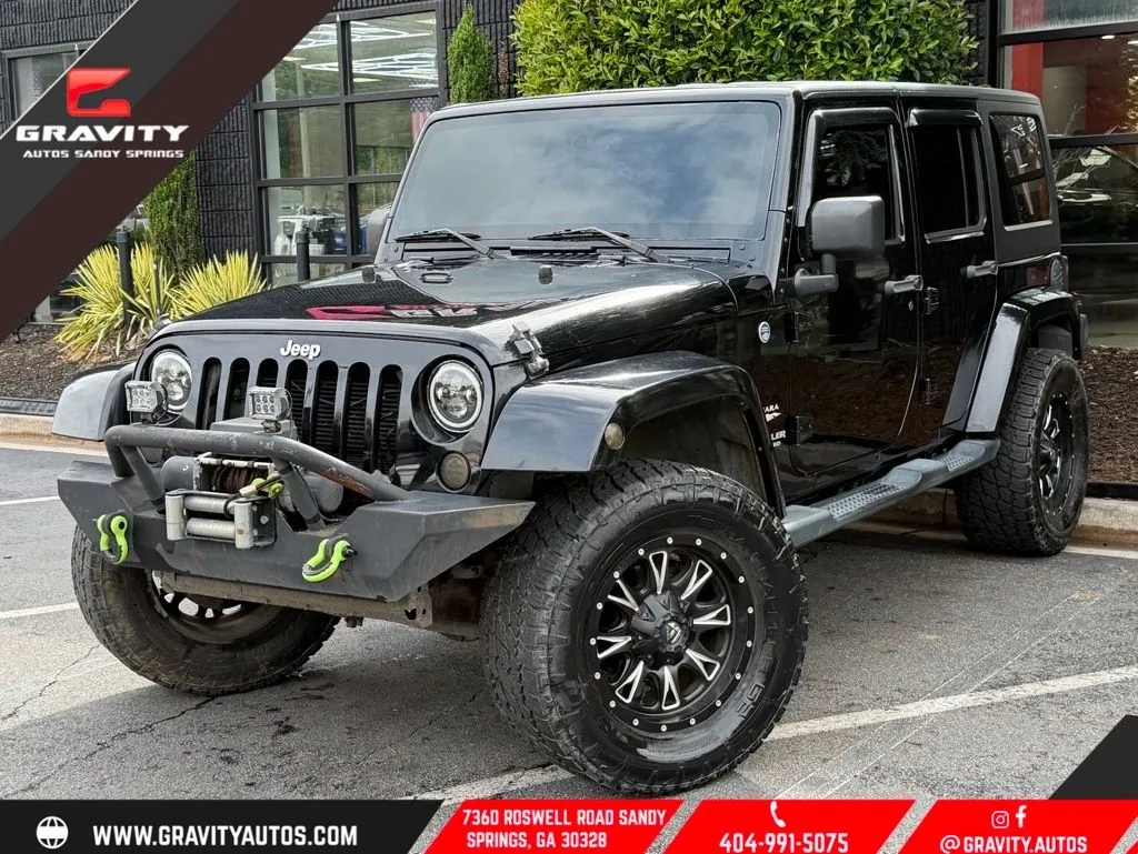 Black 2013 Jeep Wrangler Unlimited Sahara for sale in Sandy Springs, GA