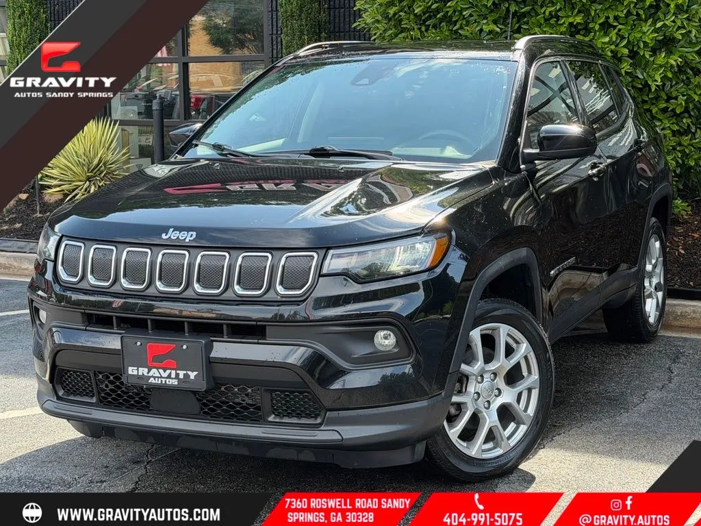 Black 2022 Jeep Compass Latitude Lux for sale in Sandy Springs, GA