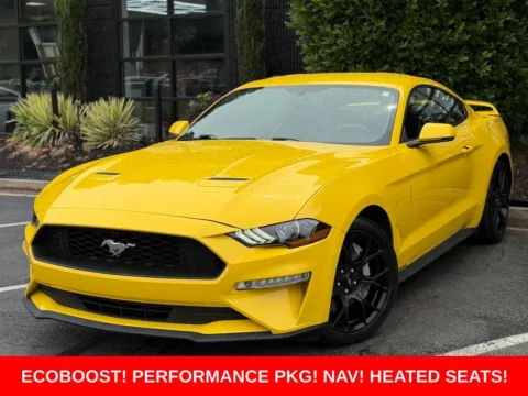 Yellow 2018 Ford Mustang EcoBoost Premium for sale in Sandy Springs, GA