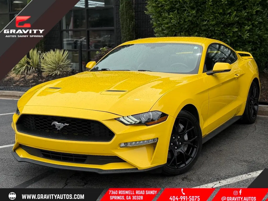 Yellow 2018 Ford Mustang EcoBoost Premium for sale in Sandy Springs, GA