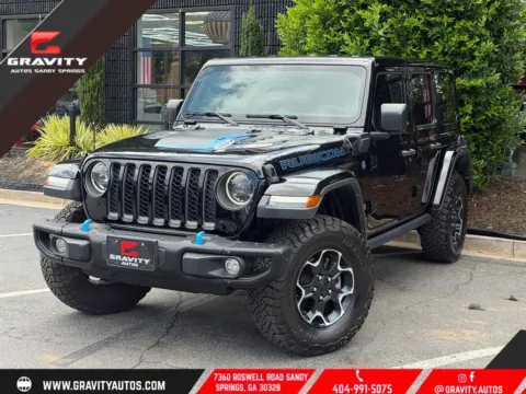 Black 2023 Jeep Wrangler Rubicon 4xe for sale in Sandy Springs, GA