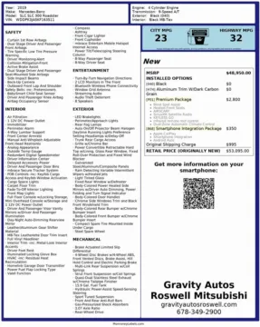 Another view of 2019 Mercedes-Benz SLC 300 for sale in Roswell, GA at Gravity Autos Roswell