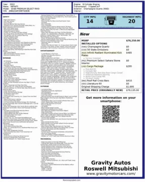 Another view of 2022 INFINITI QX80 Premium Select for sale in Roswell, GA at Gravity Autos Roswell