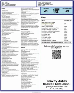 Another view of 2022 Hyundai Tucson Limited for sale in Roswell, GA at Gravity Autos Roswell