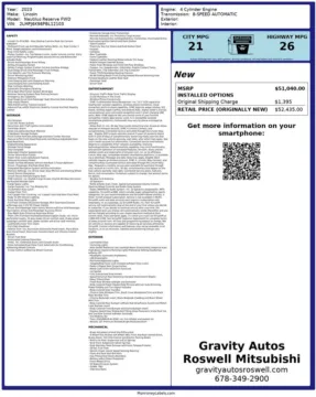 Another view of 2023 Lincoln Nautilus Reserve for sale in Roswell, GA at Gravity Autos Roswell