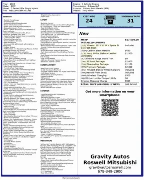 Another view of 2023 BMW 5 Series 530e iPerformance for sale in Roswell, GA at Gravity Autos Roswell