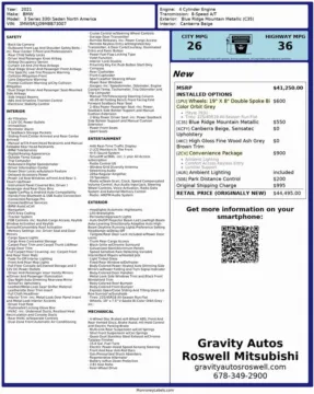 Another view of 2021 BMW 3 Series 330i for sale in Roswell, GA at Gravity Autos Roswell