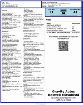 Another view of 2017 Honda Civic EX-T for sale in Roswell, GA at Gravity Autos Roswell