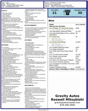 Another view of 2022 Mercedes-Benz S-Class S 500 for sale in Roswell, GA at Gravity Autos Roswell