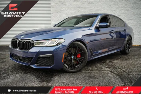 Blue 2021 BMW 5 Series M550i xDrive for sale in Roswell, GA