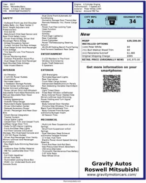 Another view of 2017 Mercedes-Benz C-Class C 300 for sale in Roswell, GA at Gravity Autos Roswell