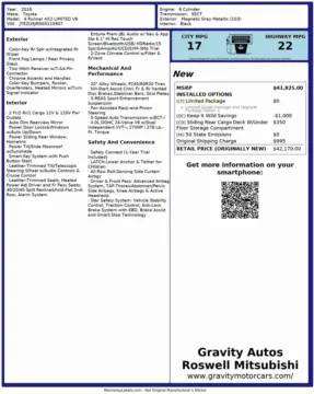 Another view of 2016 Toyota 4Runner Limited for sale in Roswell, GA at Gravity Autos Roswell