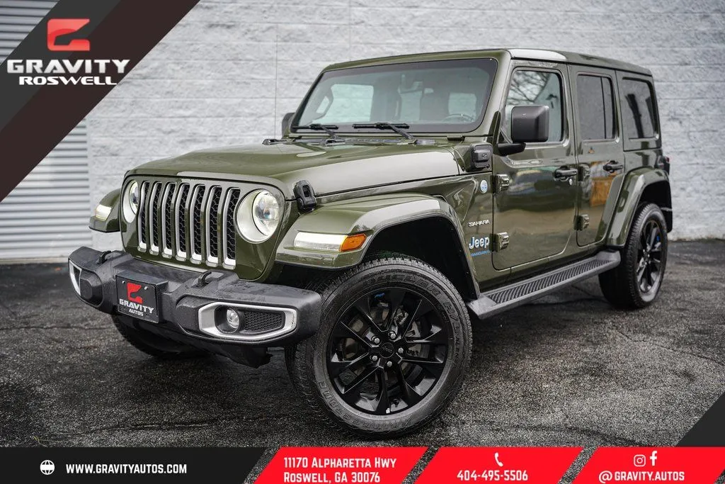 Green 2023 Jeep Wrangler Sahara 4xe for sale in Roswell, GA