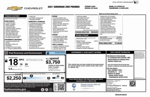 Another view of 2021 Chevrolet Suburban Premier for sale in Roswell, GA at Gravity Autos Roswell