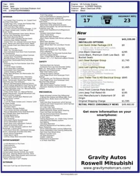 Another view of 2021 Jeep Wrangler Unlimited Rubicon for sale in Roswell, GA at Gravity Autos Roswell