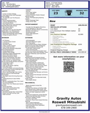 Another view of 2019 Mercedes-Benz SLC 300 for sale in Roswell, GA at Gravity Autos Roswell