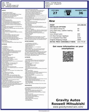 Another view of 2020 Hyundai Sonata Limited for sale in Roswell, GA at Gravity Autos Roswell