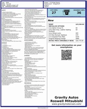 Another view of 2020 Hyundai Sonata Limited for sale in Roswell, GA at Gravity Autos Roswell