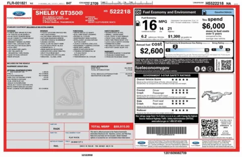 Another view of 2017 Ford Mustang Shelby GT350 for sale in Roswell, GA at Gravity Autos Roswell
