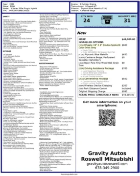 Another view of 2023 BMW 3 Series 330e iPerformance for sale in Roswell, GA at Gravity Autos Roswell