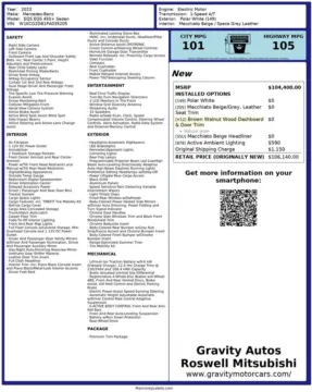 Another view of 2023 Mercedes-Benz EQS 450 for sale in Roswell, GA at Gravity Autos Roswell