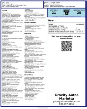 Another view of 2022 Volkswagen Atlas 2.0T SE w/Technology for sale in Roswell, GA at Gravity Autos Roswell