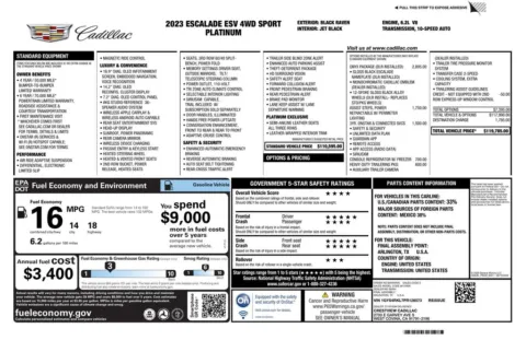 Another view of 2023 Cadillac Escalade ESV Sport Platinum for sale in Roswell, GA at Gravity Autos Roswell