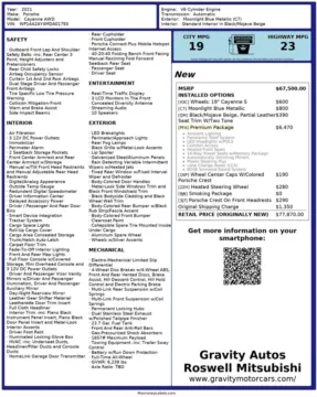 Another view of 2021 Porsche Cayenne for sale in Roswell, GA at Gravity Autos Roswell