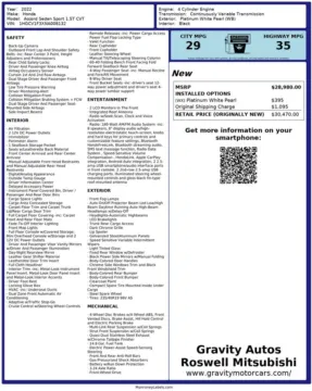 Another view of 2022 Honda Accord Sport for sale in Roswell, GA at Gravity Autos Roswell