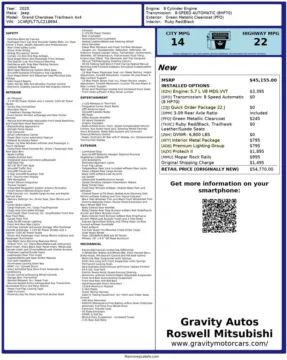 Another view of 2020 Jeep Grand Cherokee Trailhawk for sale in Roswell, GA at Gravity Autos Roswell