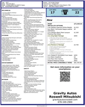 Another view of 2017 Mercedes-Benz E-Class E 43 AMG for sale in Roswell, GA at Gravity Autos Roswell