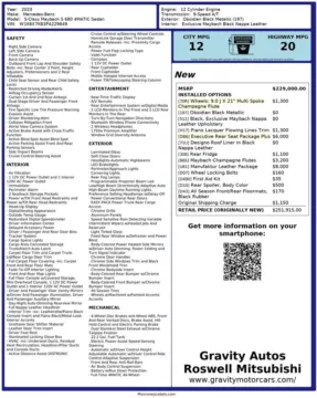 Another view of 2023 Mercedes-Benz S-Class Maybach S 680 for sale in Roswell, GA at Gravity Autos Roswell