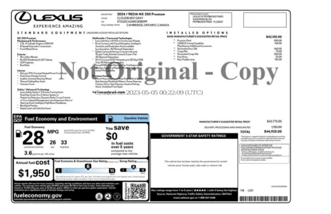 Another view of 2024 Lexus NX 250 Premium for sale in Roswell, GA at Gravity Autos Roswell