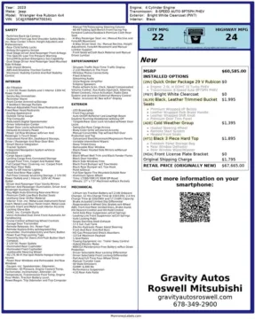 Another view of 2023 Jeep Wrangler Rubicon 4xe for sale in Roswell, GA at Gravity Autos Roswell