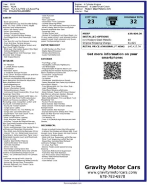 Another view of 2020 Acura TLX 2.4L A-Spec Pkg for sale in Roswell, GA at Gravity Autos Roswell