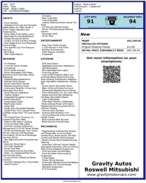 Another view of 2017 Tesla Model X 90D for sale in Roswell, GA at Gravity Autos Roswell