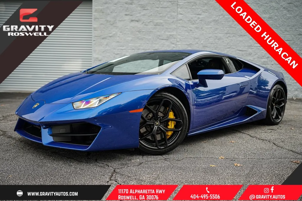 Blue 2019 Lamborghini Huracan LP580-2 for sale in Roswell, GA