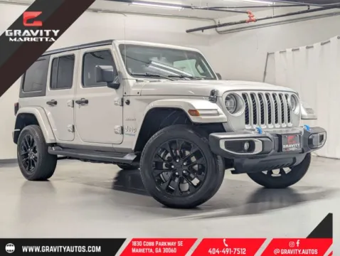 Silver 2022 Jeep Wrangler Unlimited Sahara 4xe for sale in Marietta, GA