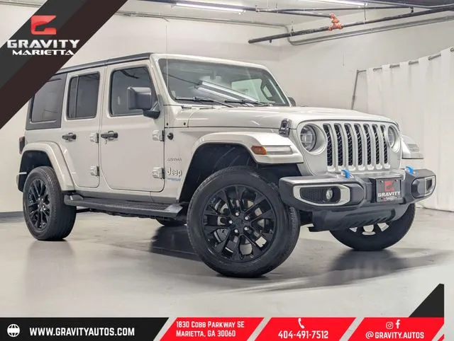 Silver 2022 Jeep Wrangler Unlimited Sahara 4xe for sale in Marietta, GA