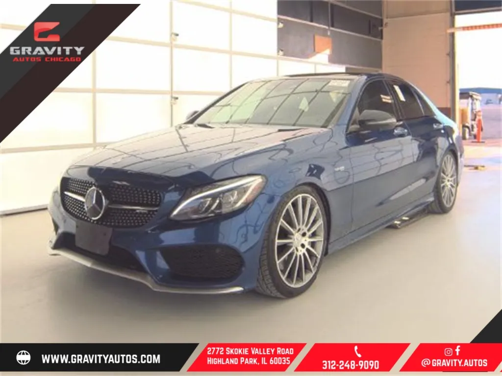 Blue 2017 Mercedes-Benz C-Class C 43 AMG for sale in Highland Park, IL