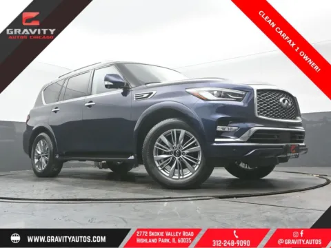 Blue 2022 INFINITI QX80 LUXE for sale in Highland Park, IL